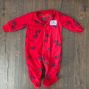 Carters NB fleece moose pajamas